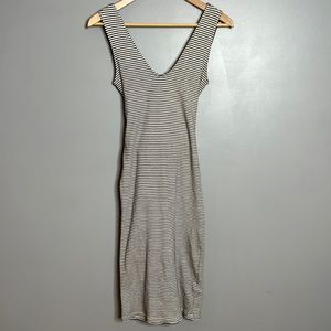 Topshop black and white striped sleeveless dress size 2